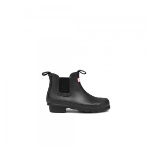 Black Hunter Kids Original Chelsea Rain Boots | URSF40678