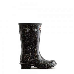 Black Hunter Kids Original Giant Glitter Rain Boots | UNYJ93672