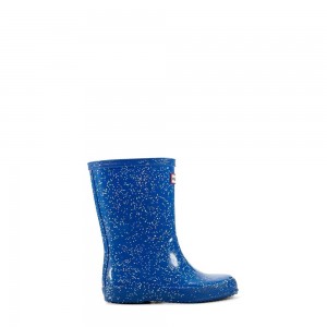 Blue Hunter Kids Giant Glitter Rain Boots | ZNYB69852