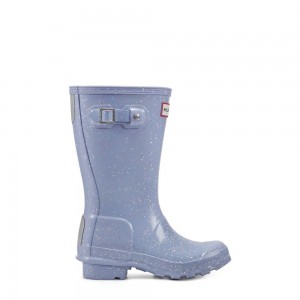 Blue Hunter Kids Original Giant Glitter Rain Boots | DMFI02867