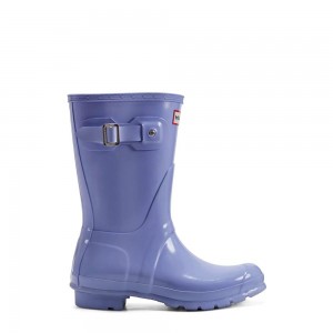 Blue Hunter Womens Original Gloss Wellies Short Rain Boots | JMSN81294