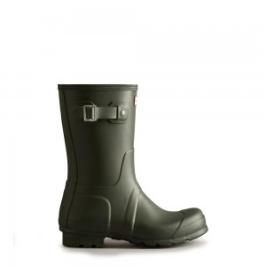 Olive Hunter Mens Original Short Rain Boots | LXGU86792