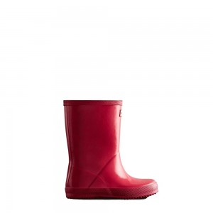 Pink Hunter Kids Gloss Rain Boots | CFUG59324