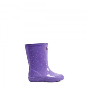 Purple Hunter Kids Giant Glitter Rain Boots | SVZX16094