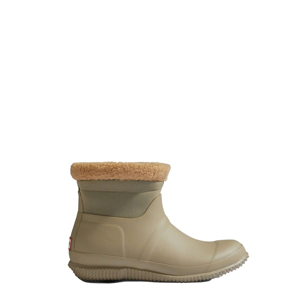 Beige Hunter Womens Indoor/Outdoor Insulated Short Snow Boots | AOQZ02579