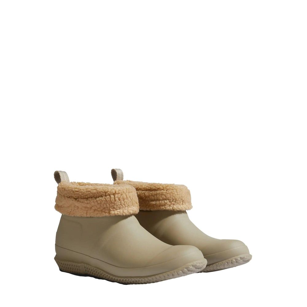 Beige Hunter Womens Indoor/Outdoor Insulated Short Snow Boots | AOQZ02579