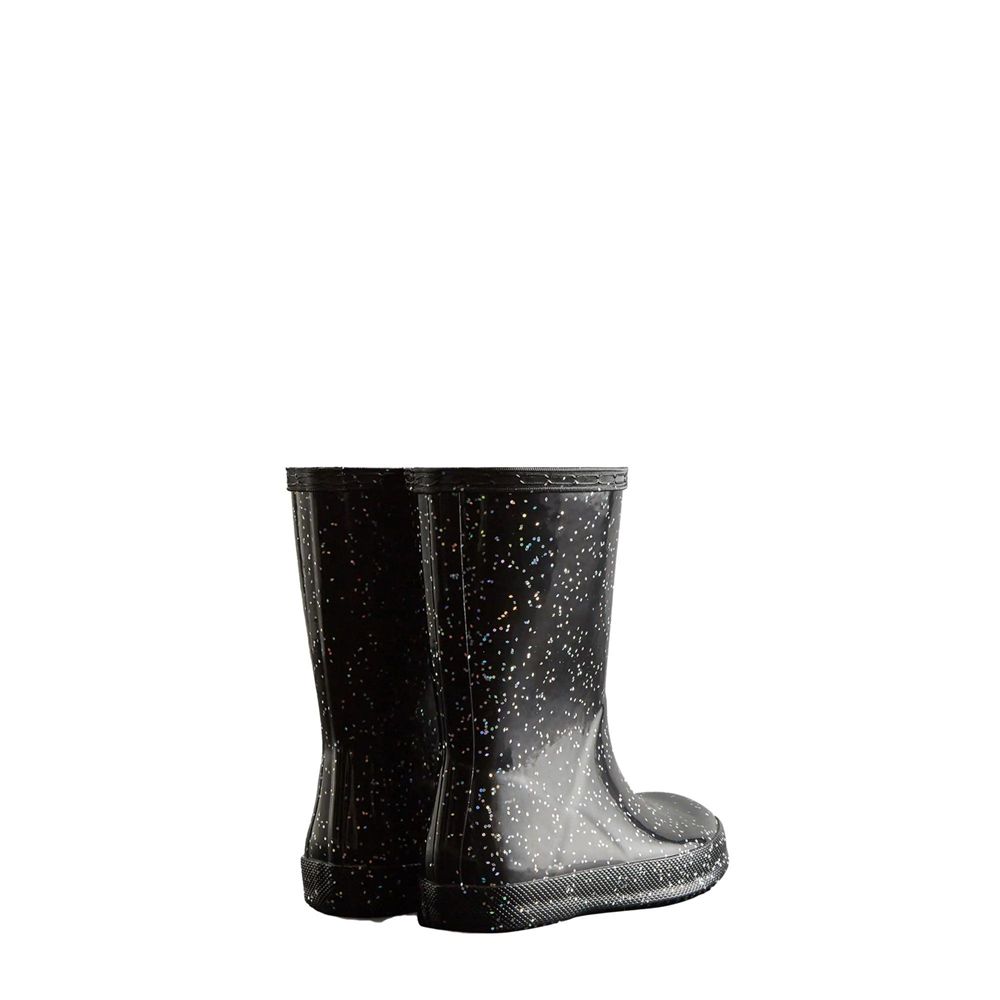 Black Hunter Kids Giant Glitter Rain Boots | OQVC42756