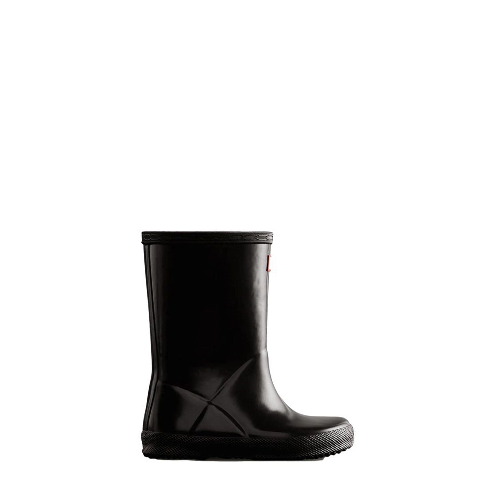 Black Hunter Kids Gloss Rain Boots | XDYN49516