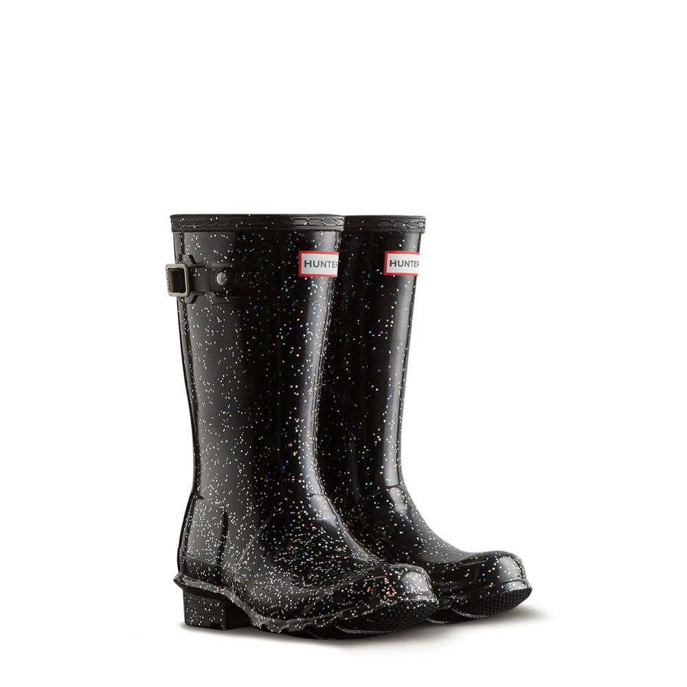 Black Hunter Kids Original Giant Glitter Rain Boots | UNYJ93672