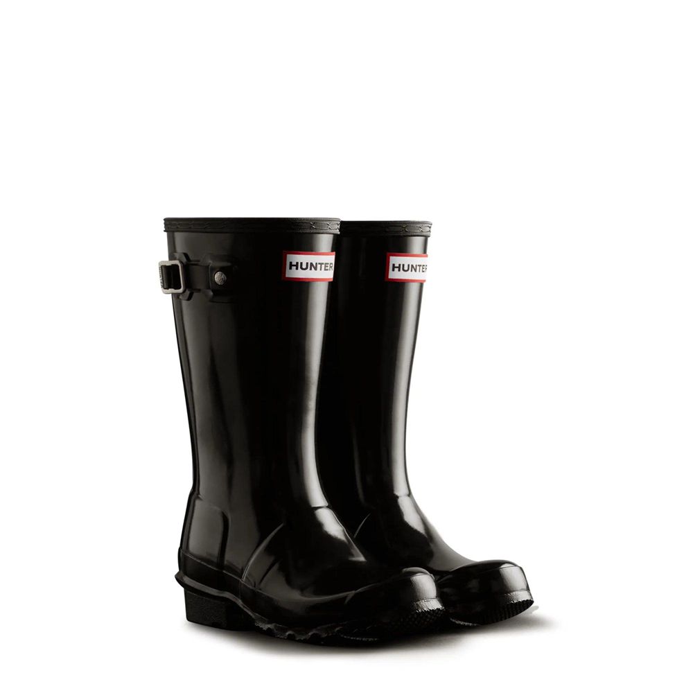 Black Hunter Kids Original Gloss Rain Boots | AOXE28396