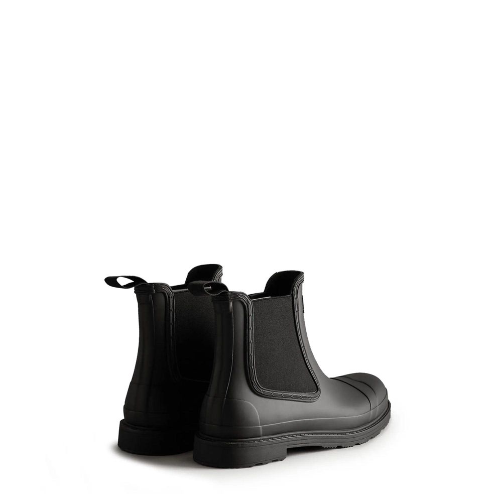 Black Hunter Mens Commando Chelsea Booties | AOLK85037