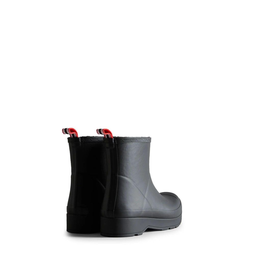 Black Hunter Mens PLAY™ Insulated Vegan Shearling Short Rain Boots | XZOS14790