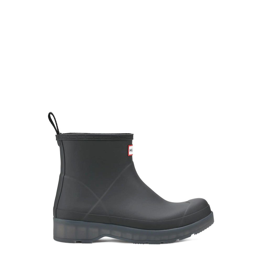 Black Hunter Mens PLAY™ Short Translucent Sole Rain Boots | KSNZ24961