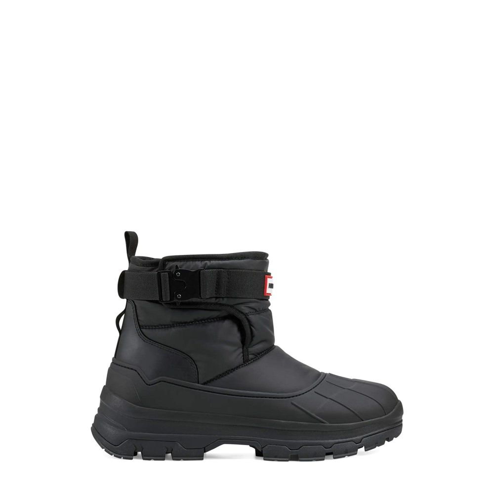 Black Hunter Womens Buckle Short Snow Boots | WBHA69137