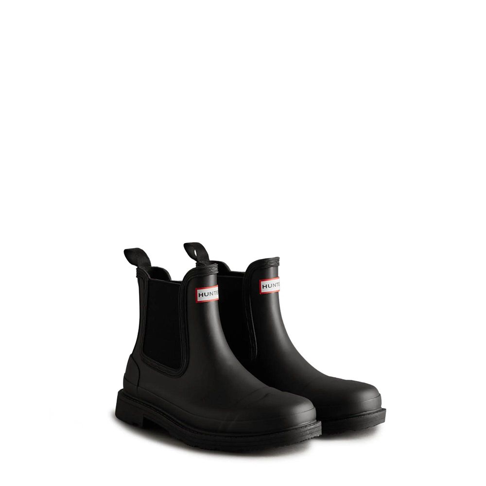 Black Hunter Womens Commando Chelsea Booties | YHXI62810