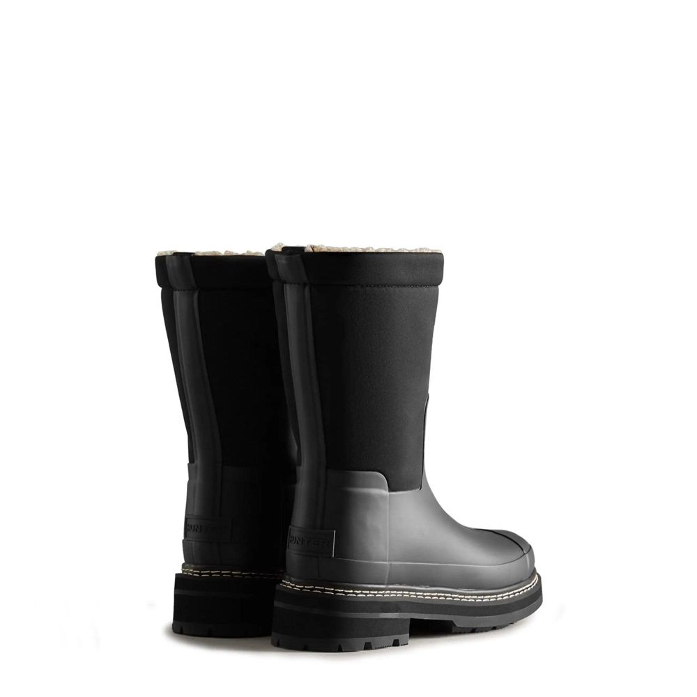 Black Hunter Womens Insulated Refined Knit Rain Snow Boots | ASPC48670