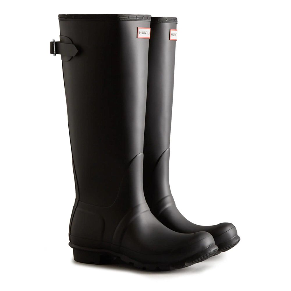 Black Hunter Womens Original Back Adjustable Wellies Tall Rain Boots | LZIF49371