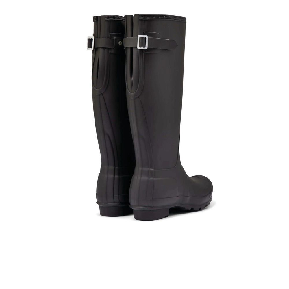 Black Hunter Womens Original Back Adjustable Wellies Tall Rain Boots | LZIF49371