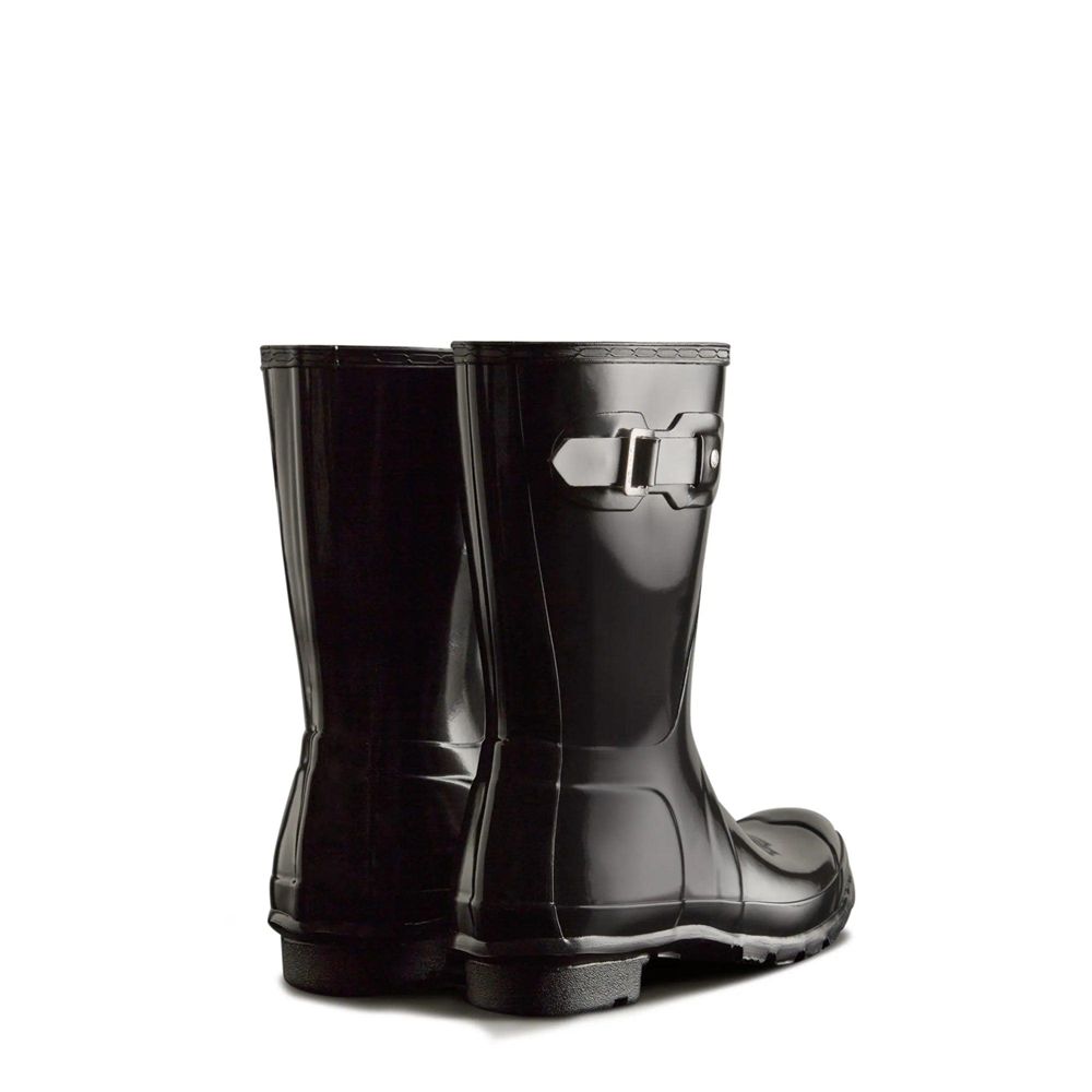 Black Hunter Womens Original Gloss Wellies Short Rain Boots | WZYO73508