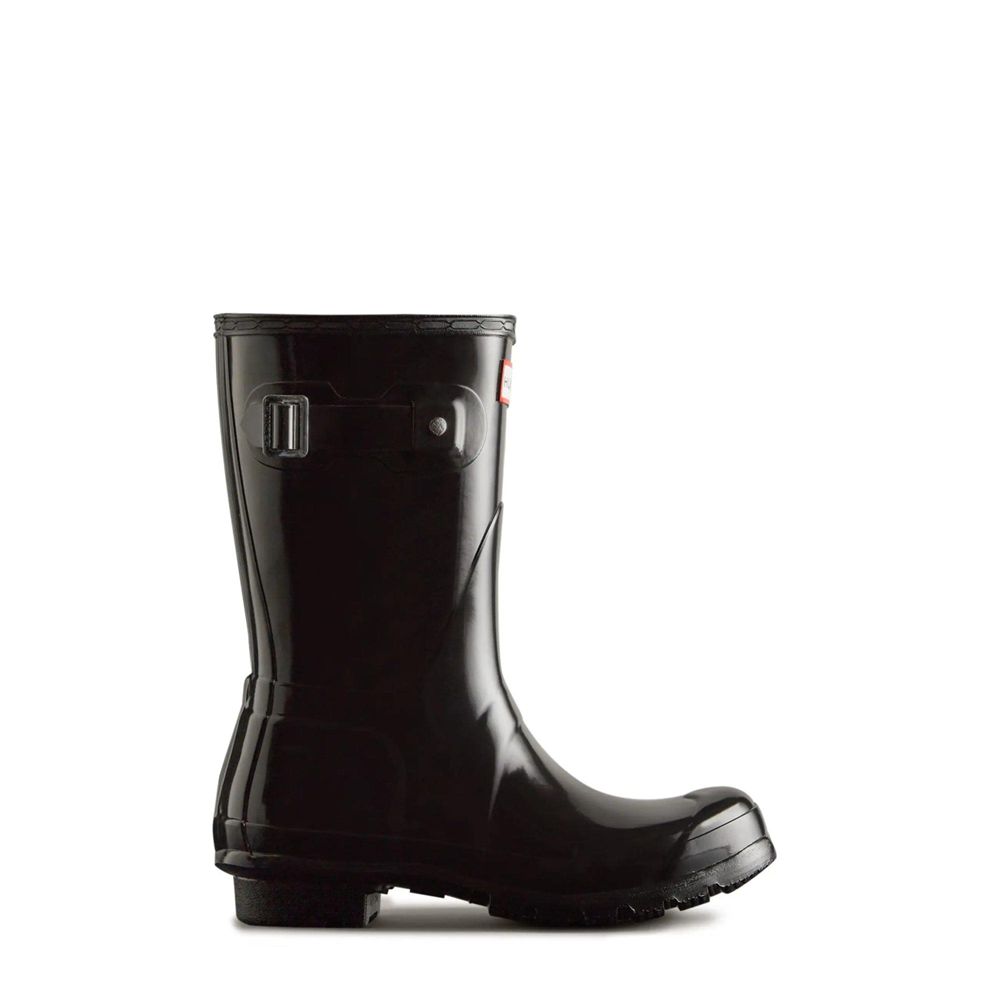 Black Hunter Womens Original Gloss Wellies Short Rain Boots | WZYO73508