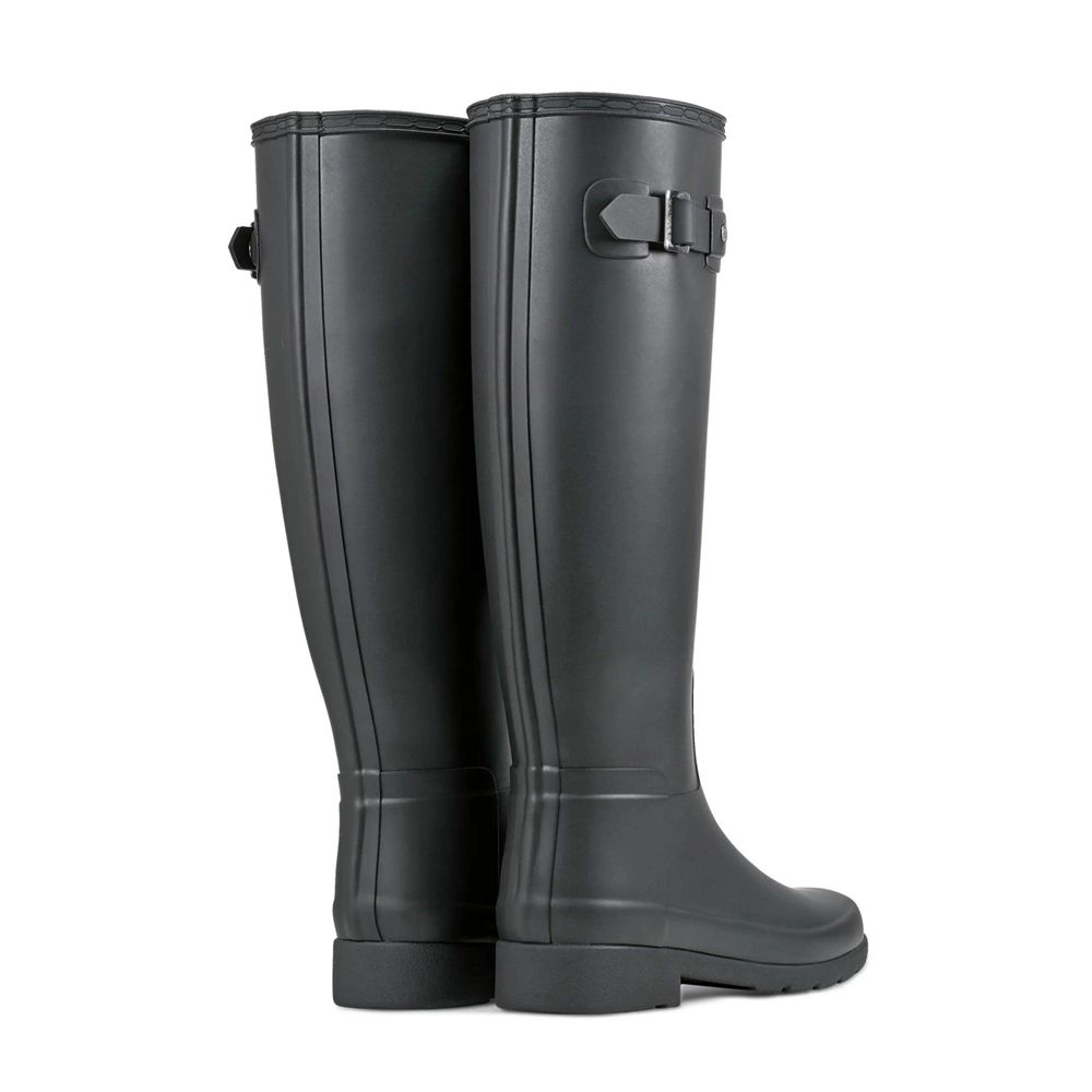 Black Hunter Womens Refined Slim Fit Wellies Tall Rain Boots | ZOWU49186