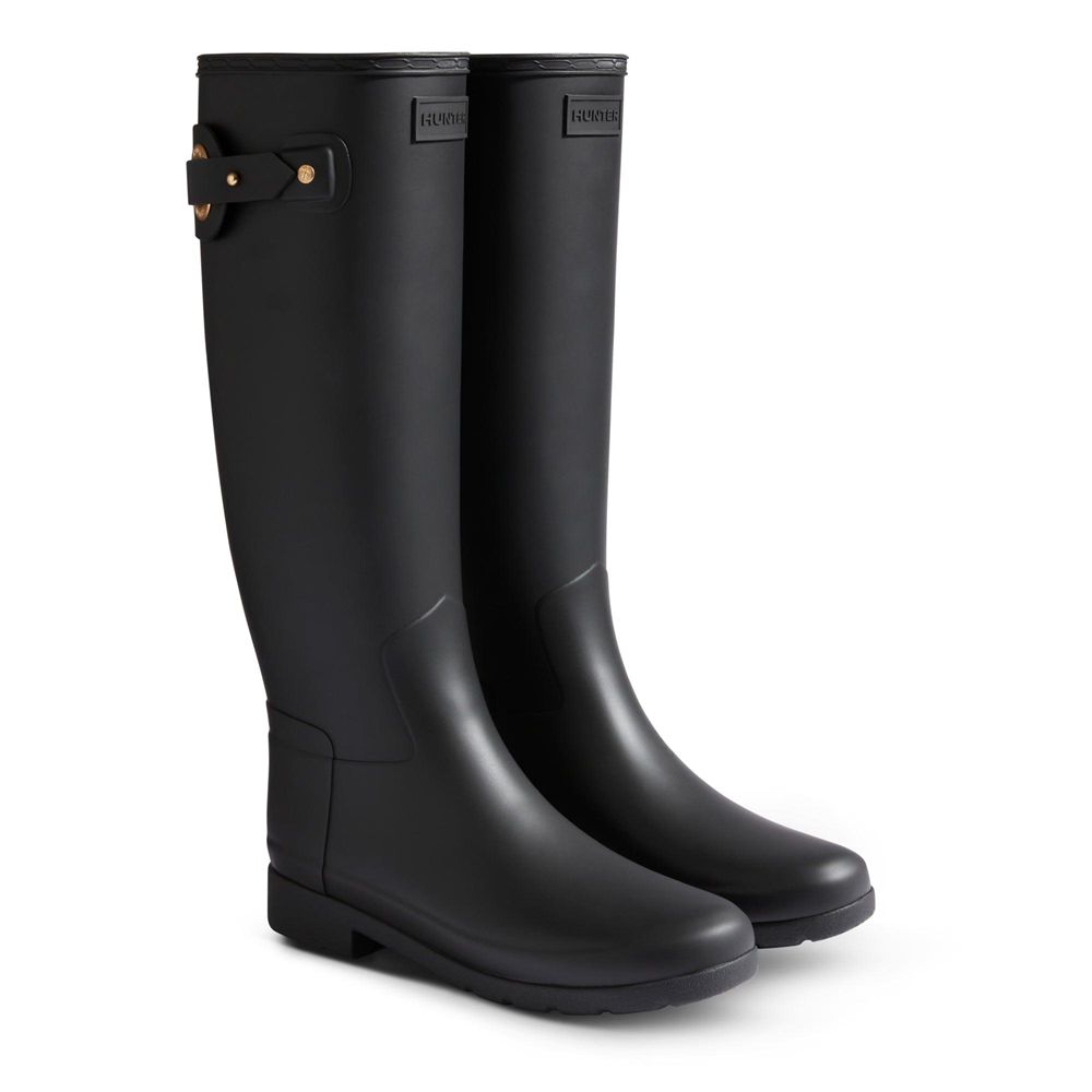 Black Hunter Womens Refined Wellies Tall Rain Boots | JTRX16984