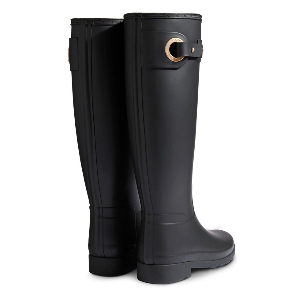 Black Hunter Womens Refined Wellies Tall Rain Boots | JTRX16984