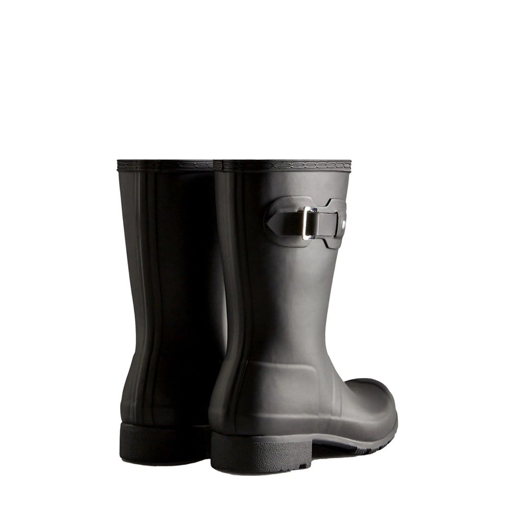 Black Hunter Womens Tour Foldable Wellies Short Rain Boots | PHCN92468