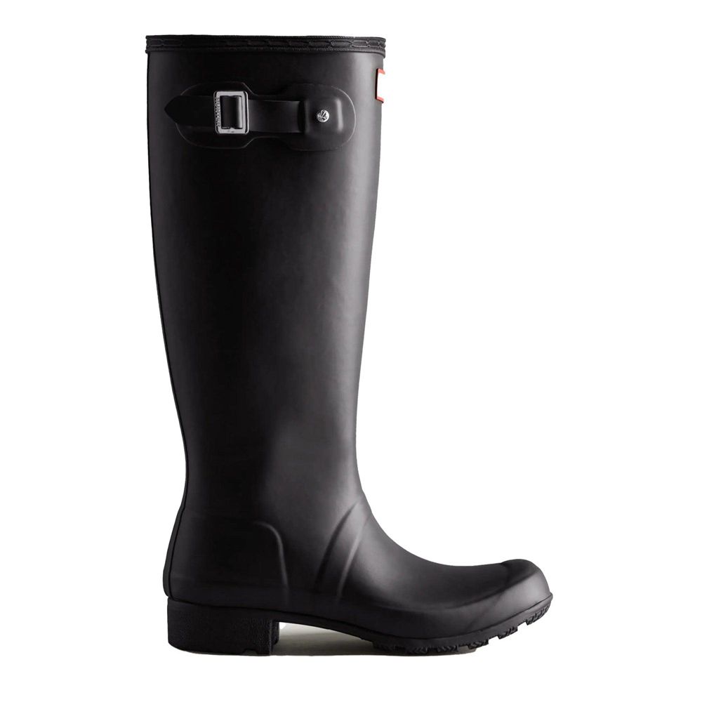 Black Hunter Womens Tour Foldable Wellies Tall Rain Boots | OTXR20465