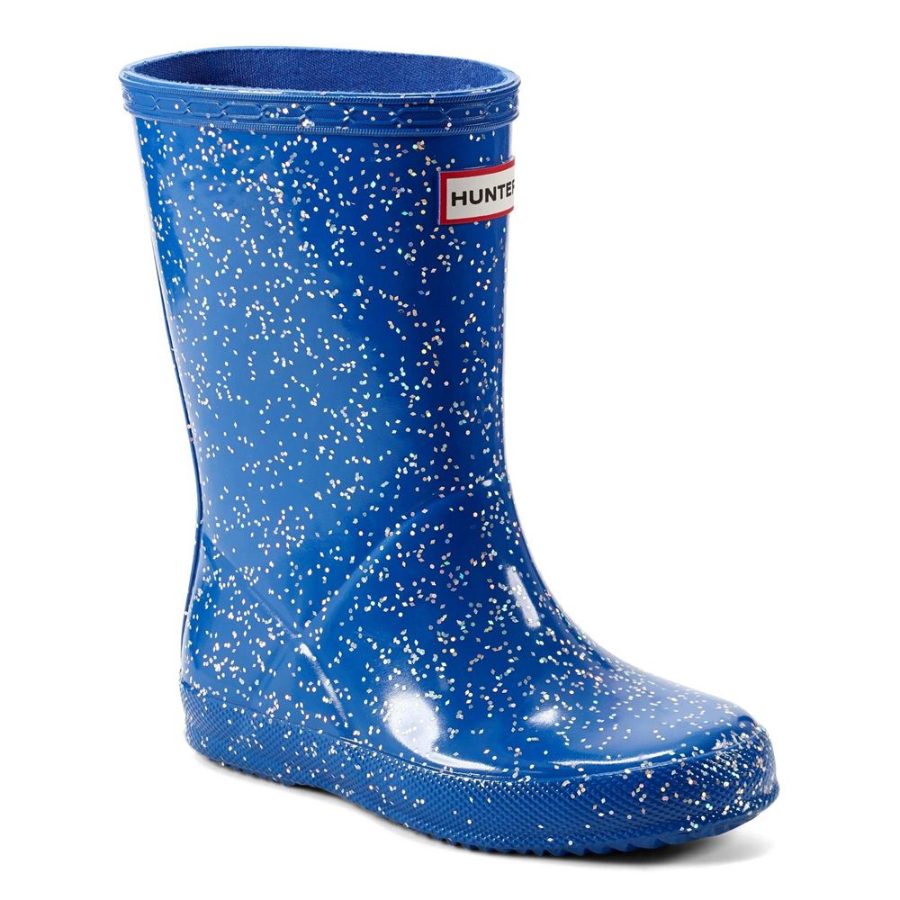 Blue Hunter Kids Giant Glitter Rain Boots | ZNYB69852