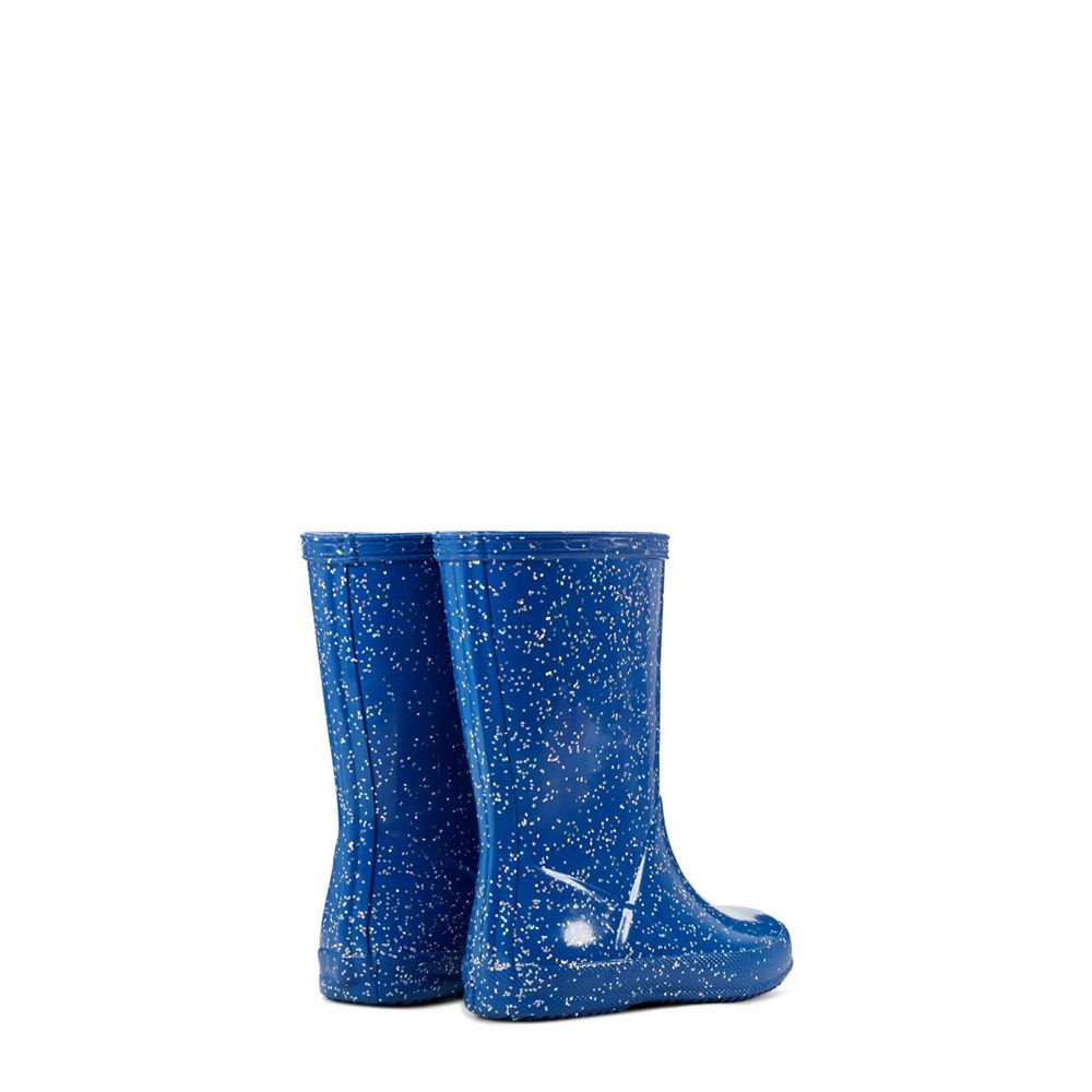 Blue Hunter Kids Giant Glitter Rain Boots | ZNYB69852