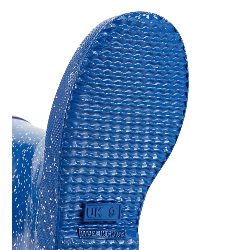 Blue Hunter Kids Giant Glitter Rain Boots | ZNYB69852