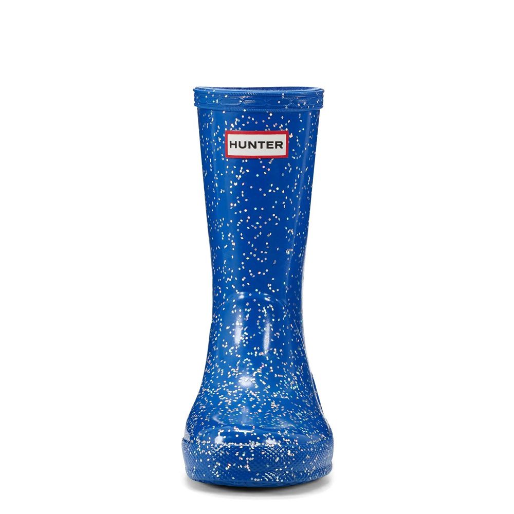 Blue Hunter Kids Giant Glitter Rain Boots | ZNYB69852