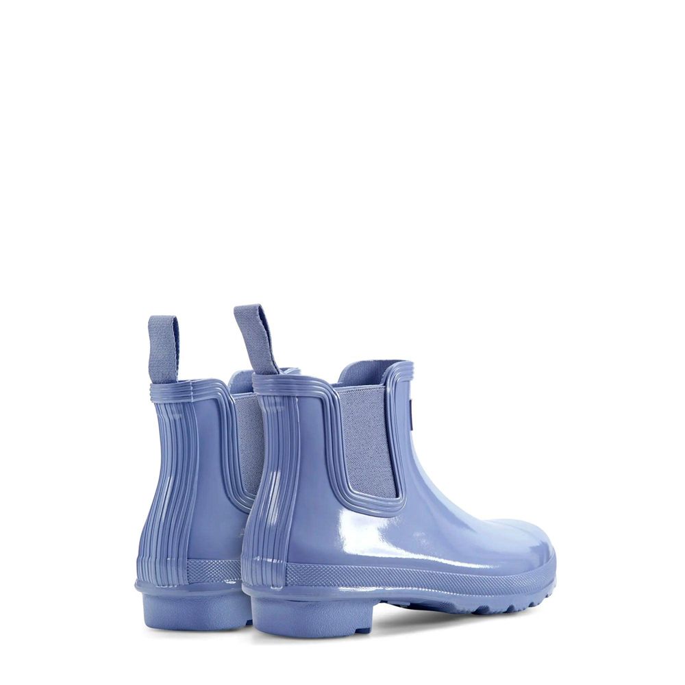 Blue Hunter Womens Original Gloss Chelsea Booties | QLDE39862