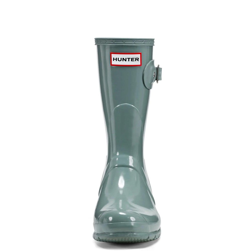 Green Hunter Womens Original Gloss Wellies Short Rain Boots | RQEP45980