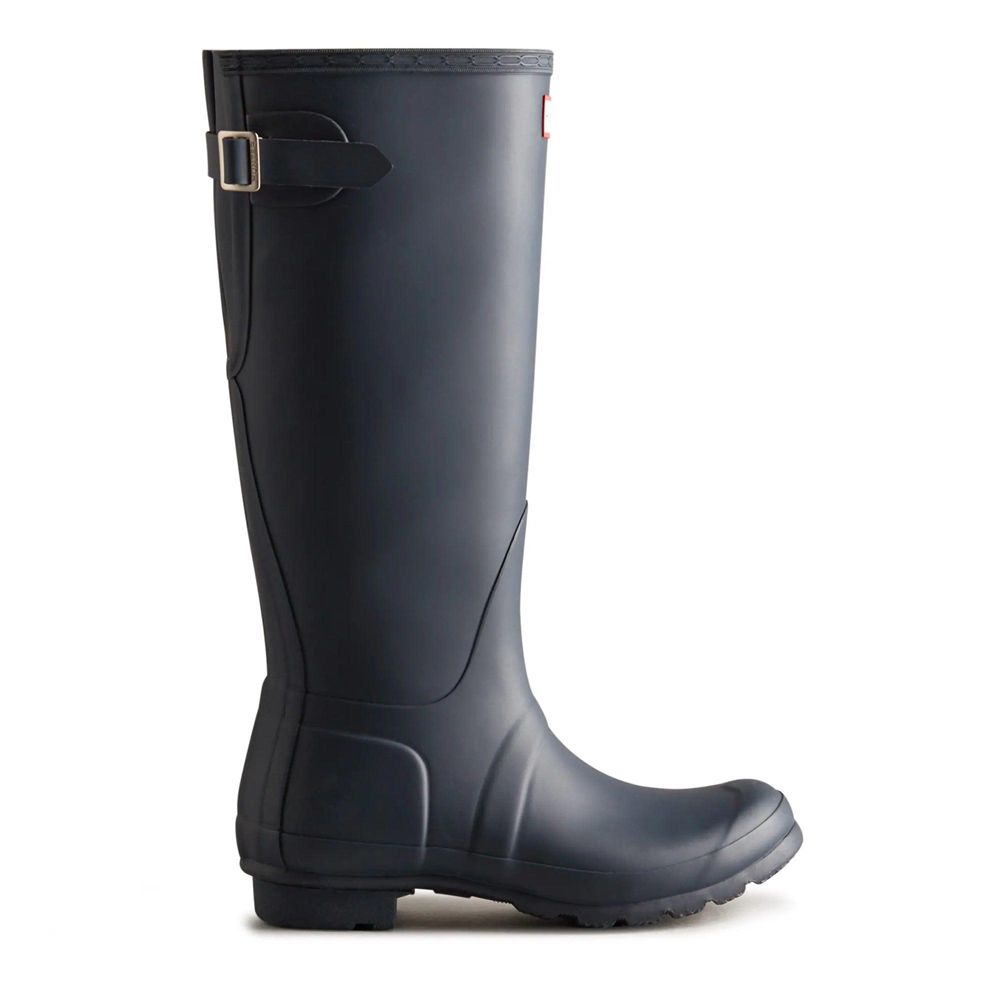 Navy Hunter Womens Original Back Adjustable Wellies Tall Rain Boots | IQAC26135