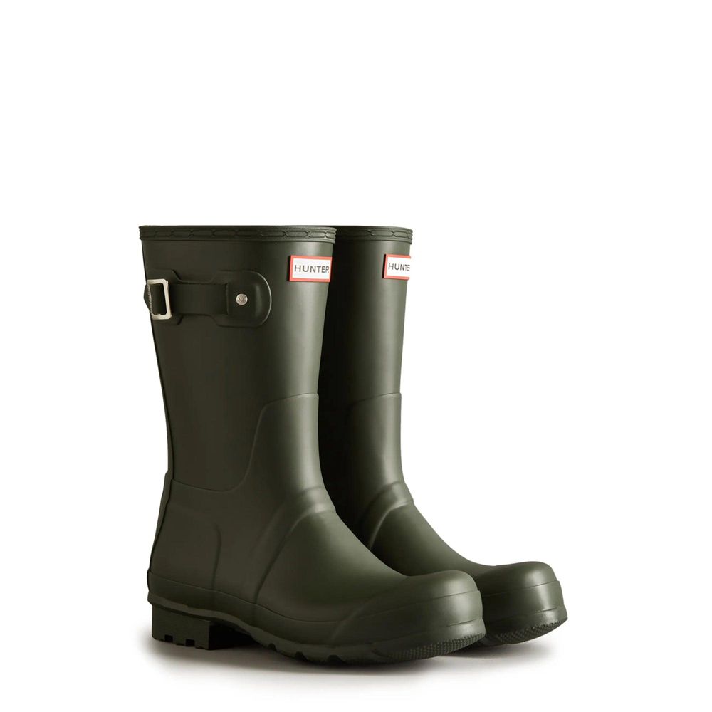 Olive Hunter Mens Original Short Rain Boots | LXGU86792