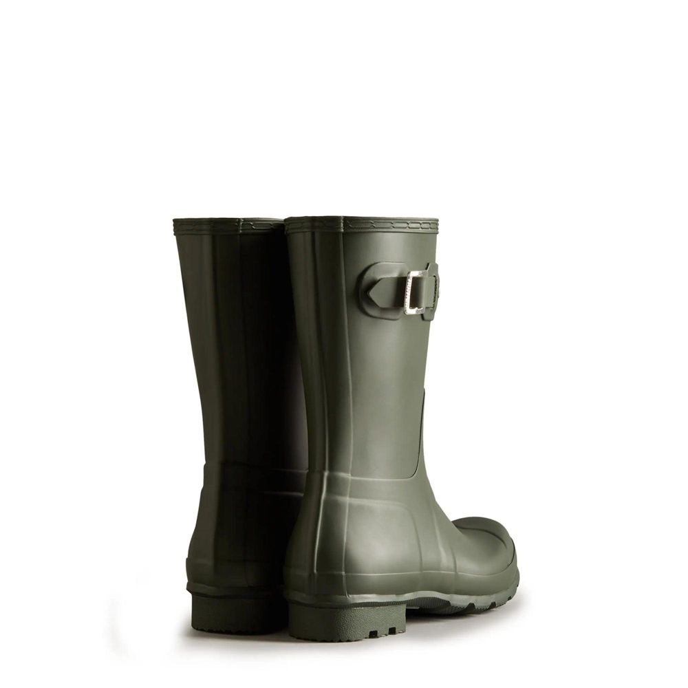 Olive Hunter Mens Original Short Rain Boots | LXGU86792