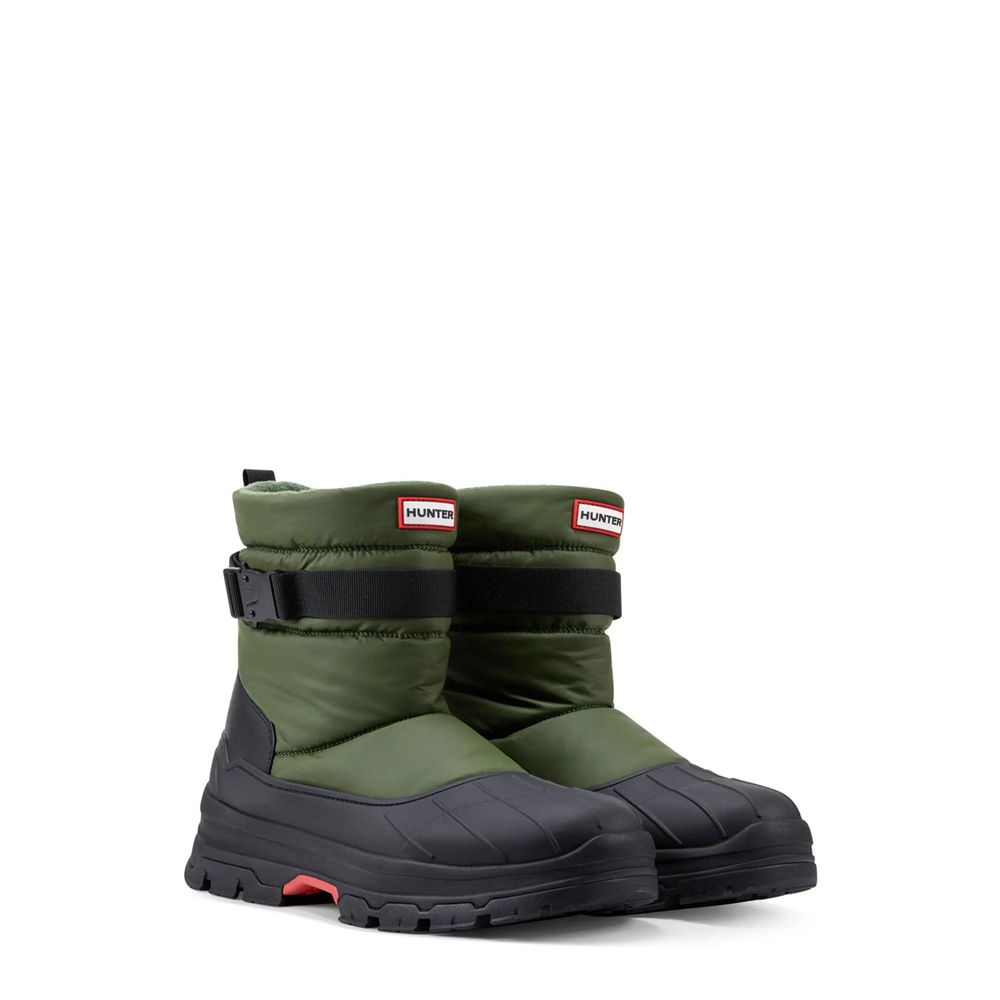 Olive Hunter Mens Short Buckle Snow Boots | CJWF16849