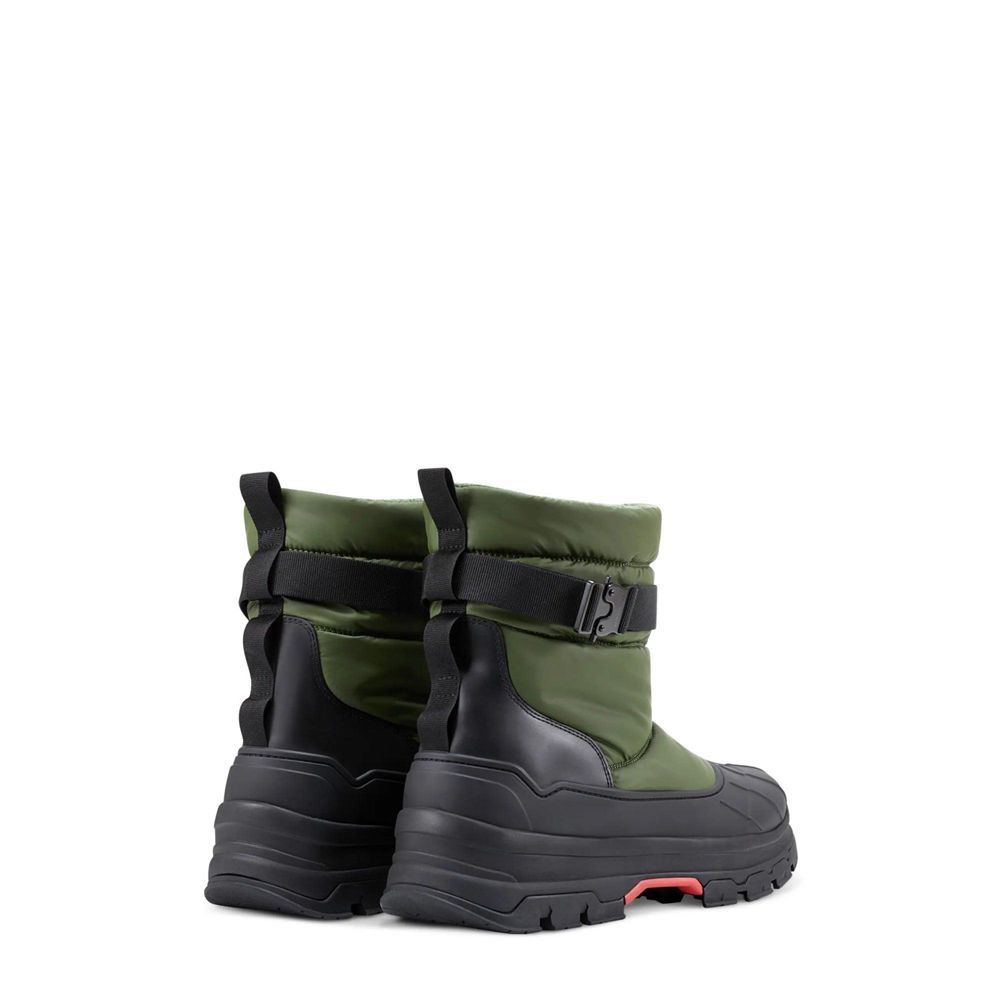 Olive Hunter Mens Short Buckle Snow Boots | CJWF16849