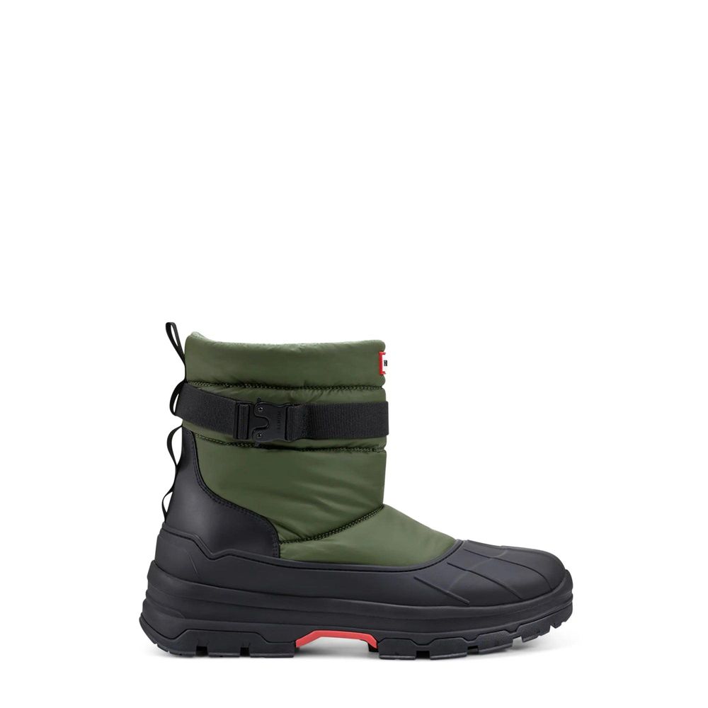 Olive Hunter Mens Short Buckle Snow Boots | CJWF16849