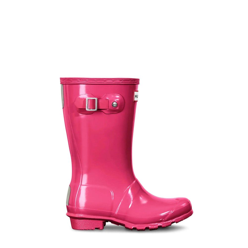 Pink Hunter Kids Original Gloss Rain Boots | HZSX31874