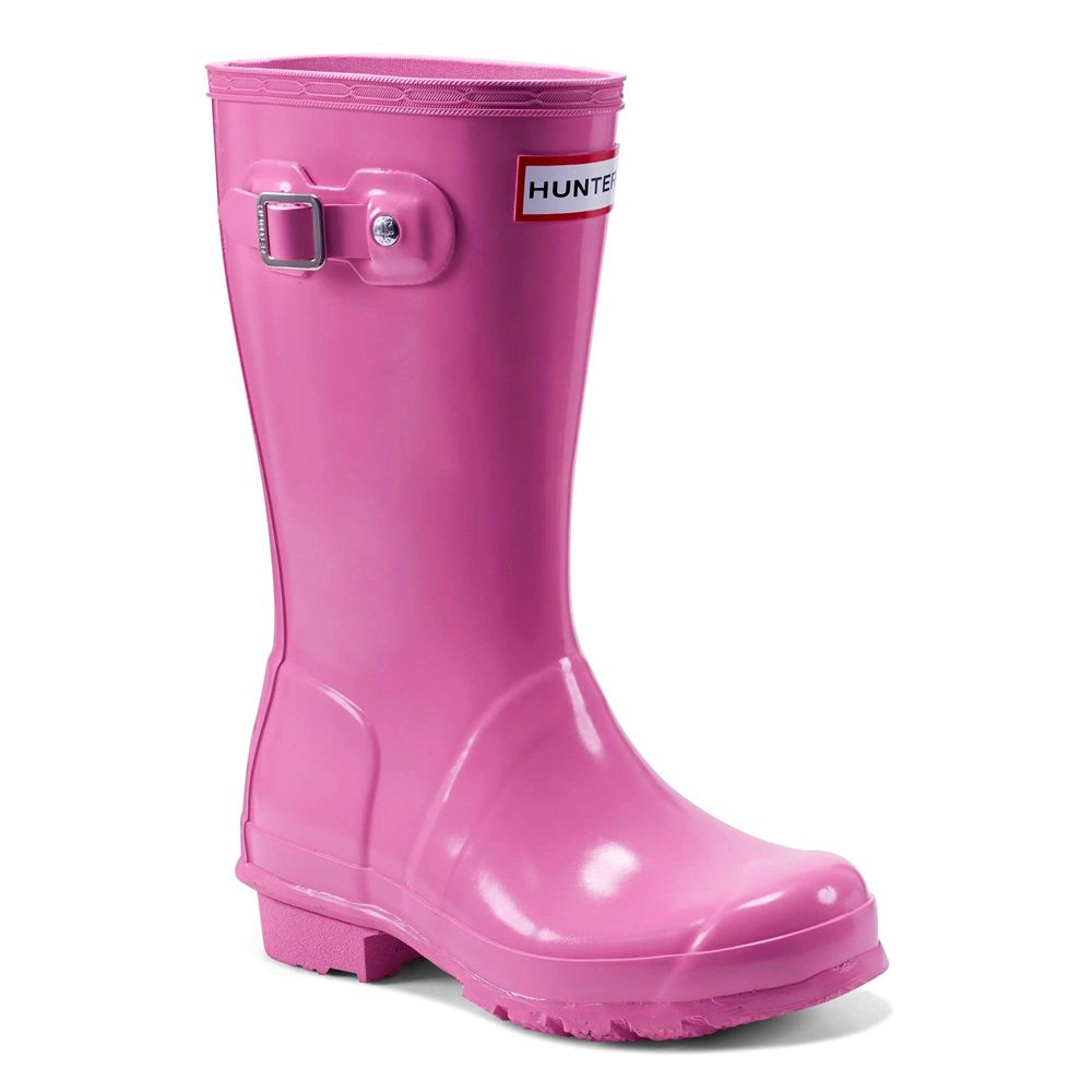 Pink Hunter Kids Original Gloss Rain Boots | SWOZ92386