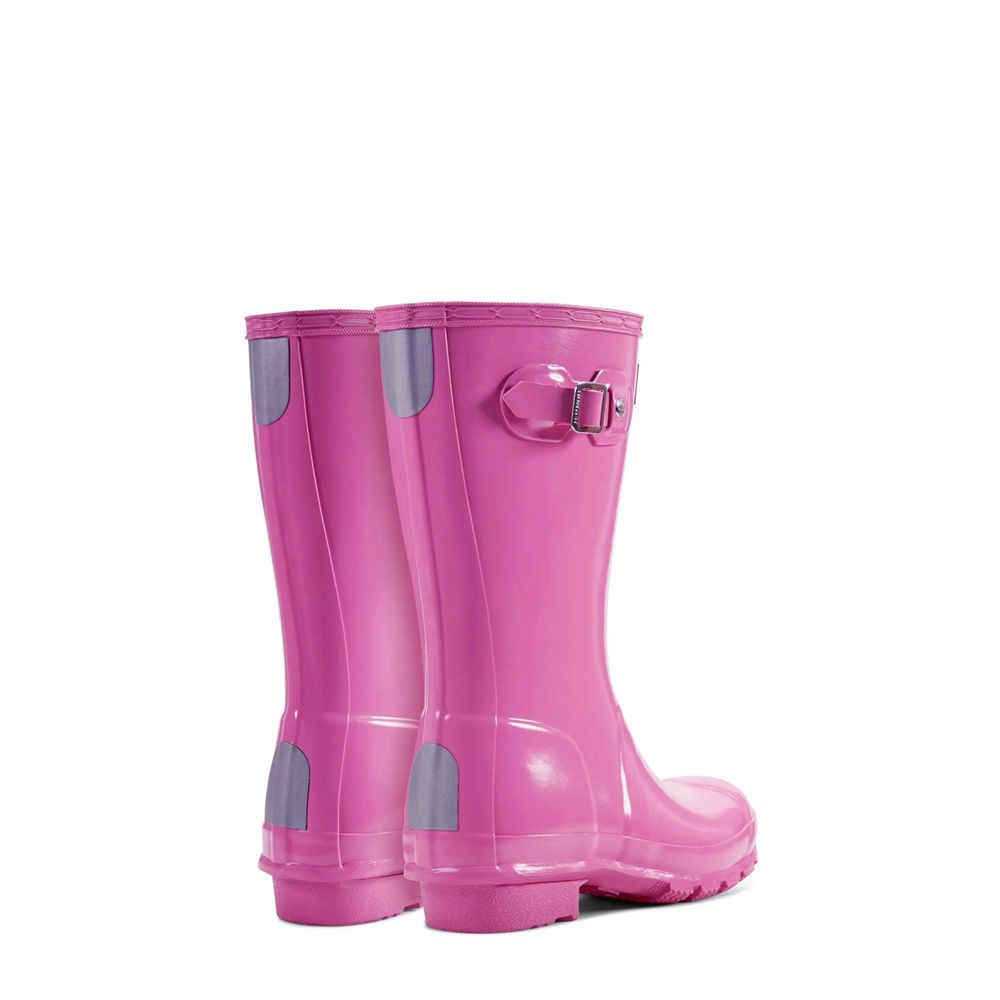 Pink Hunter Kids Original Gloss Rain Boots | SWOZ92386