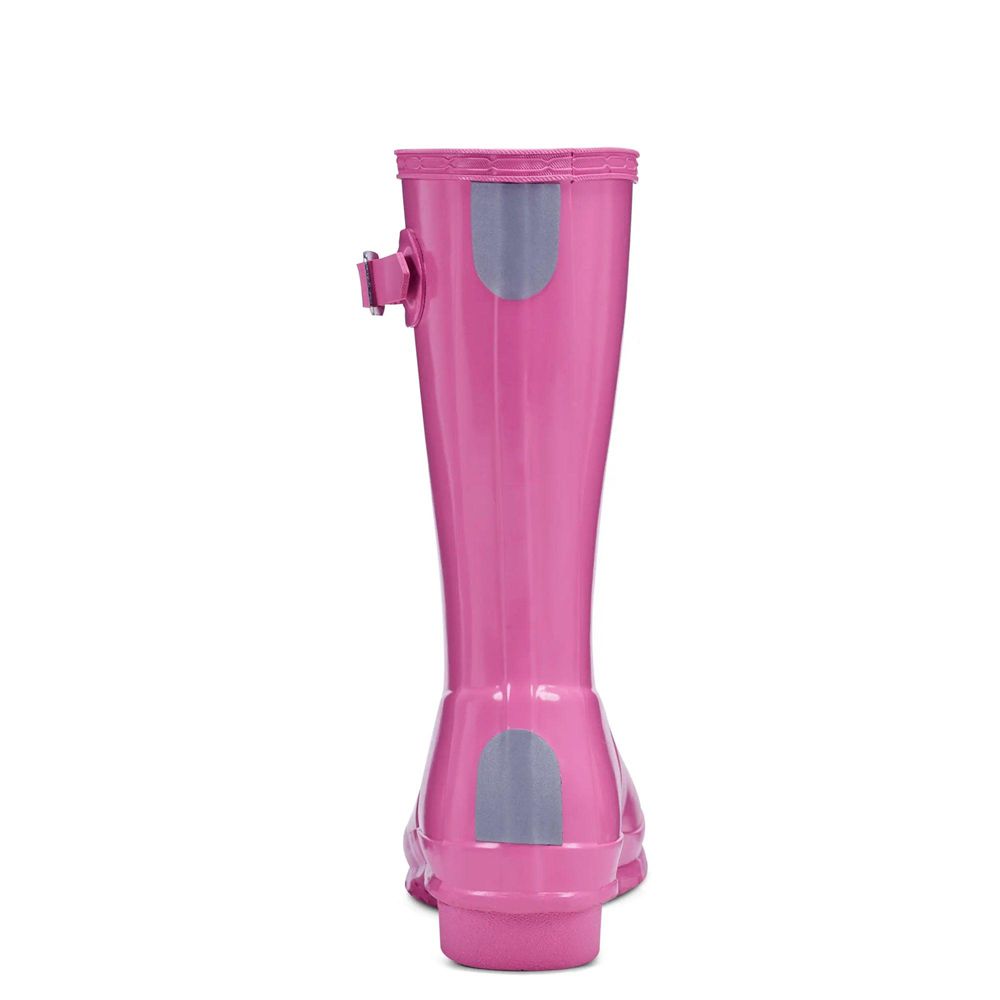 Pink Hunter Kids Original Gloss Rain Boots | SWOZ92386