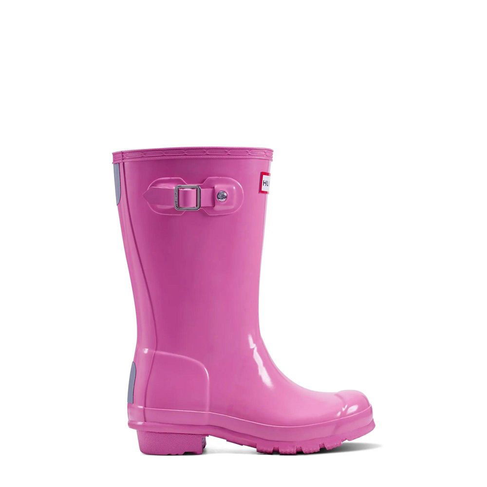 Pink Hunter Kids Original Gloss Rain Boots | SWOZ92386