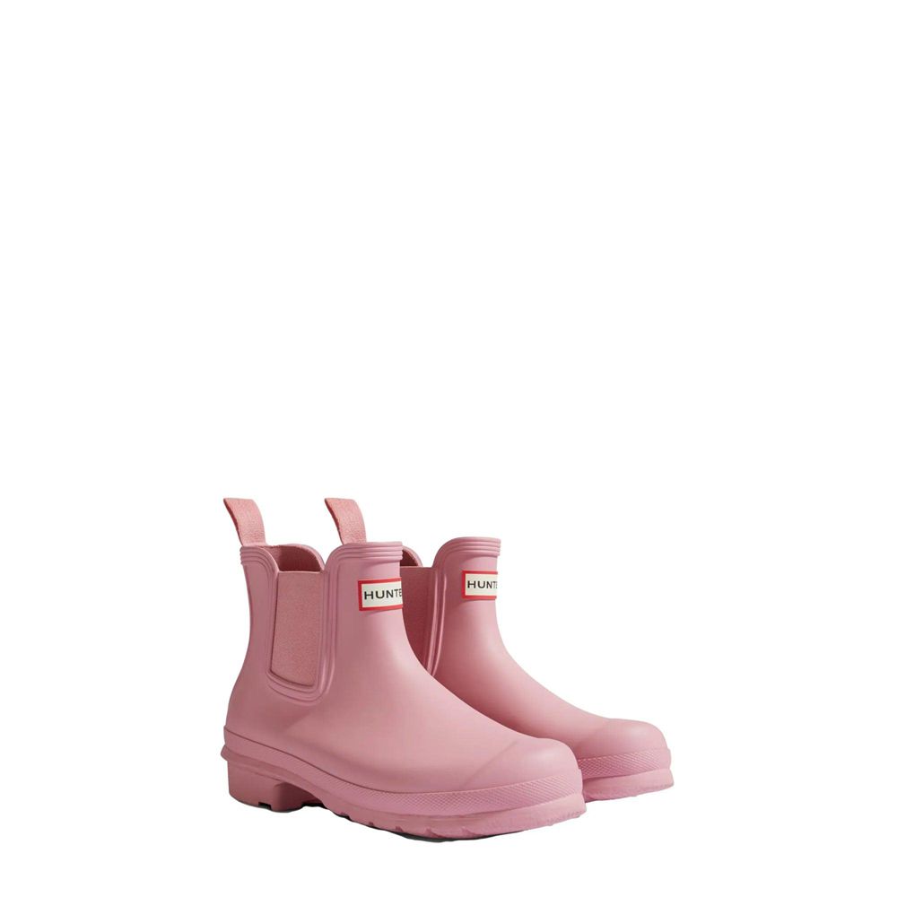 Pink Hunter Womens Original Chelsea Booties | KRDH81579