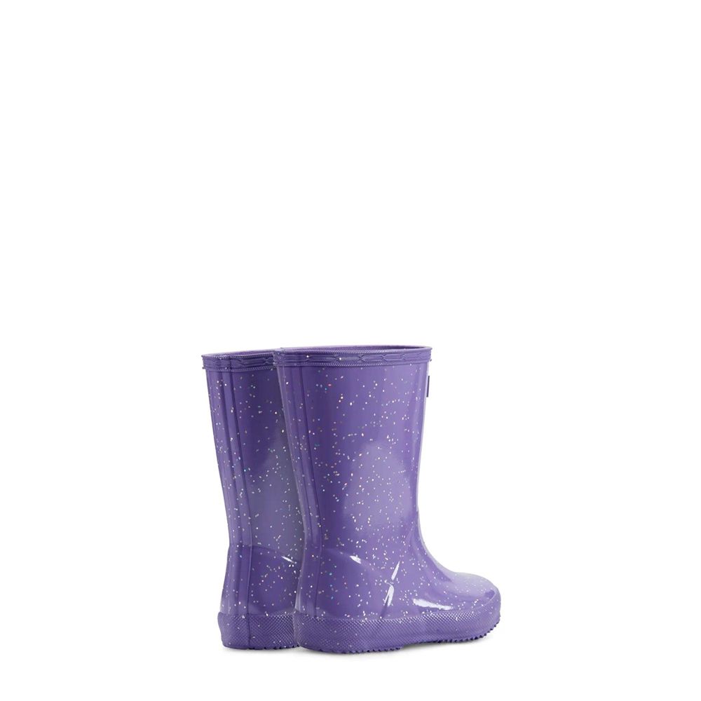 Purple Hunter Kids Giant Glitter Rain Boots | SVZX16094