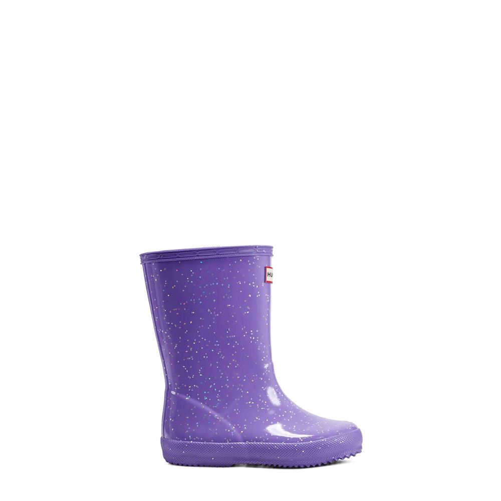 Purple Hunter Kids Giant Glitter Rain Boots | SVZX16094