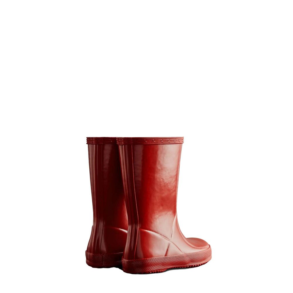 Red Hunter Kids Gloss Rain Boots | YZPK98562